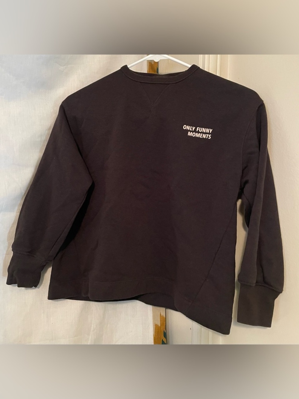 Zara Kids Only Funny Moments Black Crewneck Sweatshirt size 8